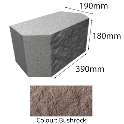 Block Norfolk Retaining Cap 390x190x180mm Bushrock