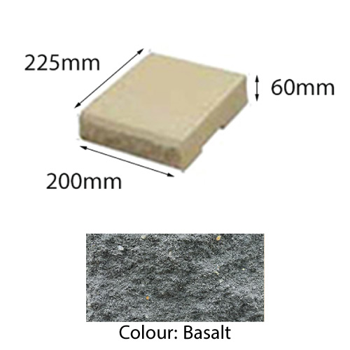 Block Tasman Retaining Half Cap 200x225x60mm Basalt Each (300 per pallet)