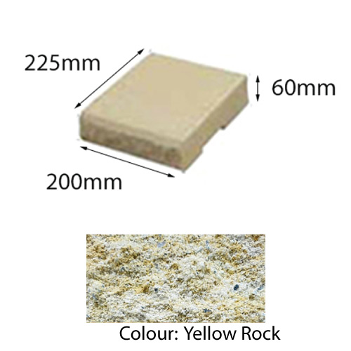 Block Tasman Retaining Half Cap 200x225x60mm Yellow Rock Each (300 per pallet)