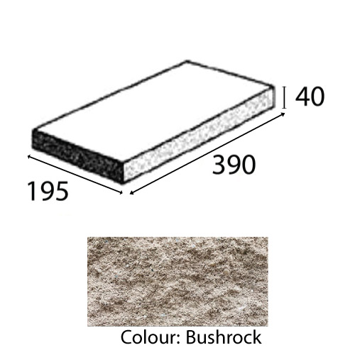 Block 50.31 Capping Tile 390x195x40mm Bushrock Each