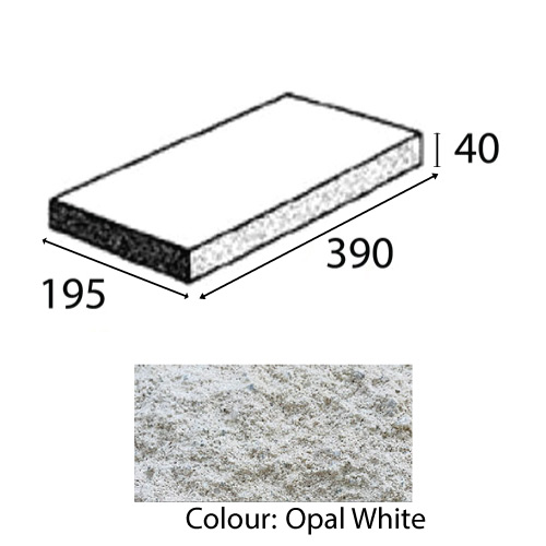 Block 50.31 Capping Tile 390x195x40mm Opal White Each